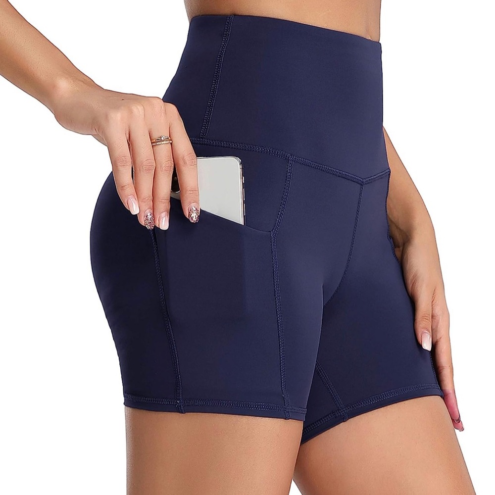 Bike Navy Blue Shorts with Pockets